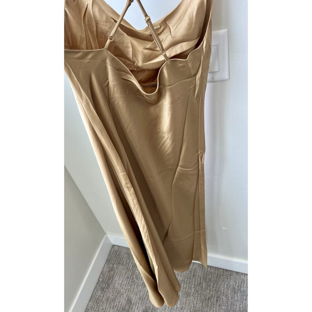 Show Me Your Mumu Verona Cowl Bridesmaid Slip Dress True Gold Luxe NWT$168 XS - Picture 6 of 8